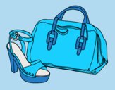 Coloring page Handbag and shoe painted byLornaAnia