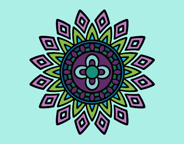 Coloring page Mandala flashes painted byx4stacy