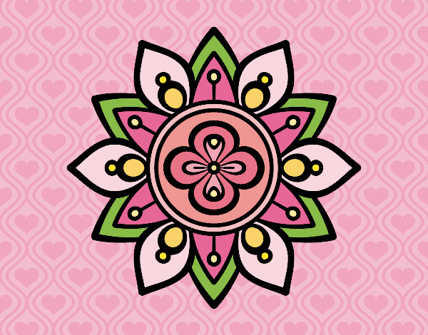 Coloring page Mandala lotus flower painted byx4stacy