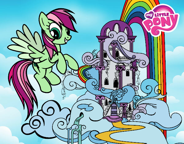 Coloring page Rainbow Dash palace painted byx4stacy