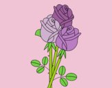 Coloring page A bouquet of roses painted byLornaAnia