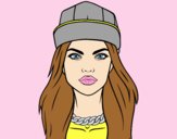 Coloring page A modern girl painted byLornaAnia