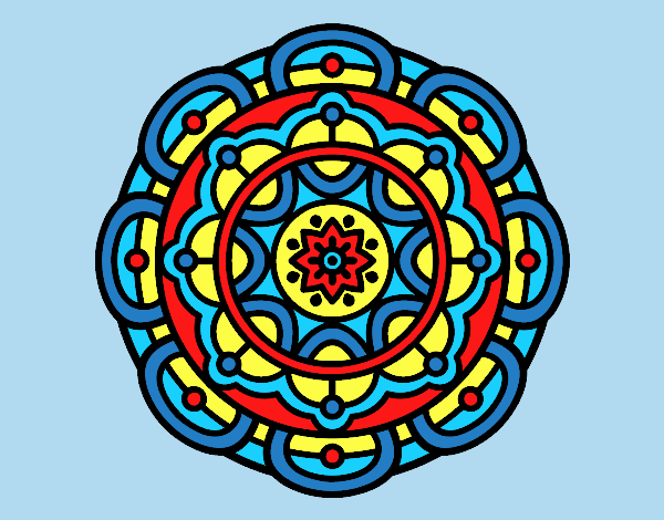 Coloring page Mandala for mental relaxation painted byANIA2
