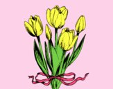 Coloring page Tulips with a bow painted byLornaAnia