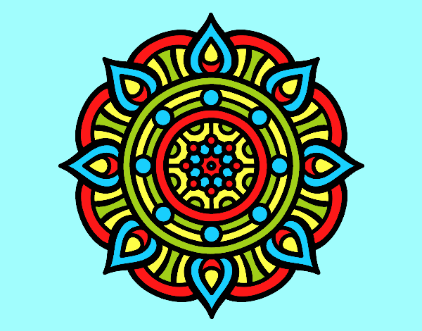 Coloring page Mandala fire points painted byANIA2