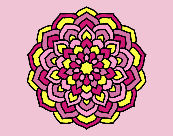 Coloring page Mandala flower petals painted byANIA2