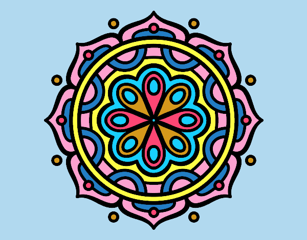 Coloring page Mandala to meditate painted byANIA2