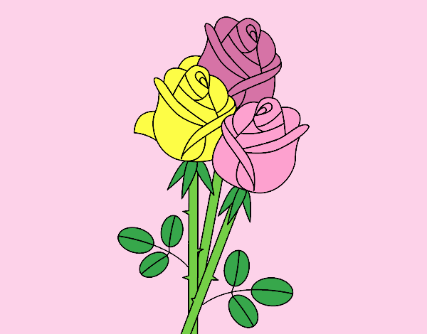 Coloring page A bouquet of roses painted byANIA2