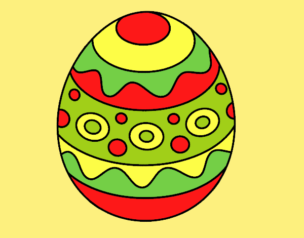 Coloring page A patterned easter egg painted byLornaAnia