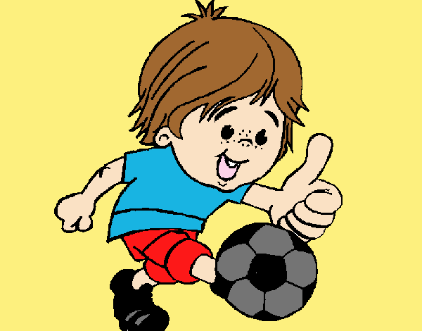 Coloring page Boy playing football painted byLornaAnia