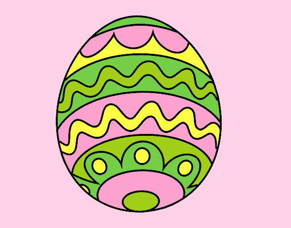 Coloring page Easter egg for kids painted byLornaAnia