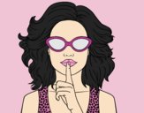 Coloring page Girl with sunglasses painted byLornaAnia