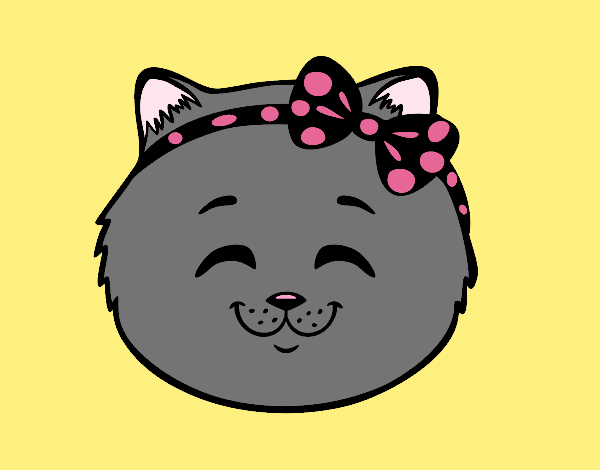 Coloring page Happy cat girl face painted byLornaAnia