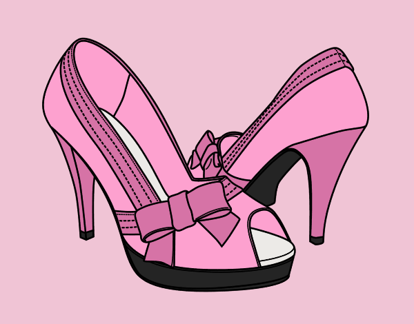 Coloring page Shoes with bow painted byLornaAnia