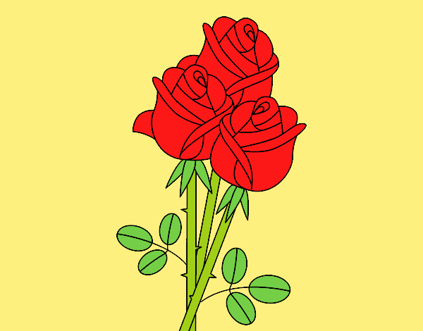 Coloring page A bouquet of roses painted byANIA2