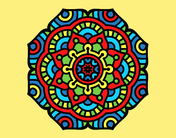 Coloring page Mandala conceptual flower painted byLornaAnia