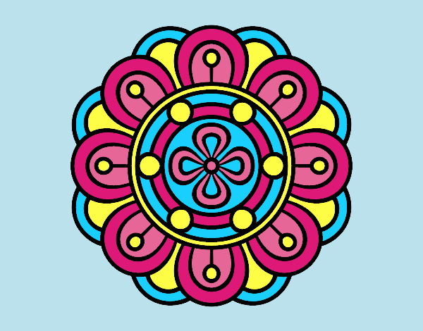 Coloring page Mandala creative flower painted byLornaAnia