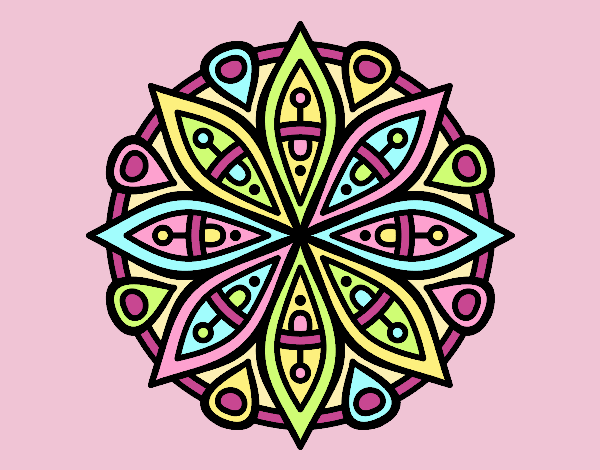Coloring page Mandala for the concentration painted byLornaAnia