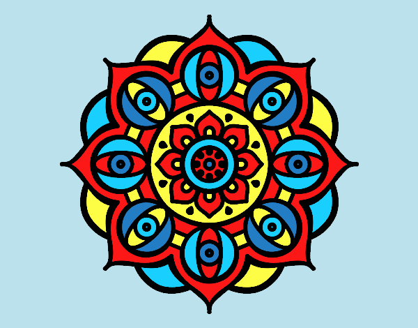 Coloring page Mandala open eyes painted byLornaAnia