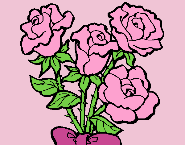 Coloring page Bunch of roses painted byANIA2