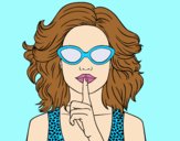 Coloring page Girl with sunglasses painted byANIA2