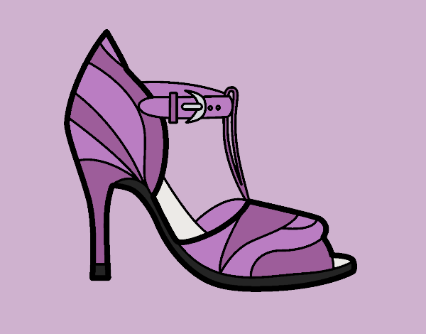 Coloring page High heel shoe with uncovered tip painted byANIA2