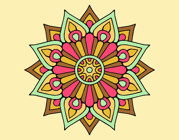Coloring page A floral flash mandala painted byANIA2