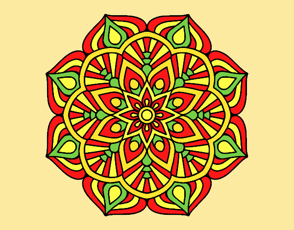 Coloring page A mandala oriental flower	 painted byANIA2