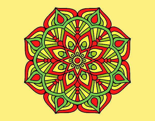 Coloring page A mandala oriental flower	 painted byAnitaR