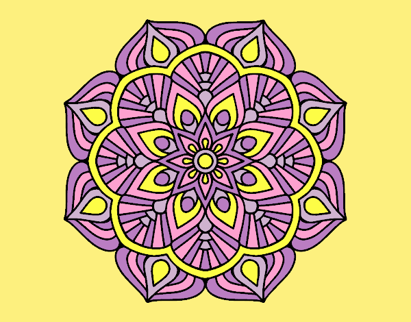 Coloring page A mandala oriental flower	 painted byAnitaR