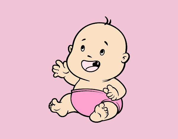 Coloring page Baby smiling painted byAnitaR
