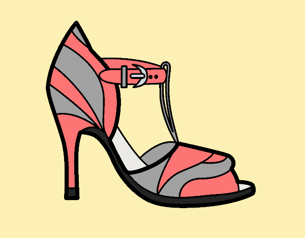 Coloring page High heel shoe with uncovered tip painted byAnitaR