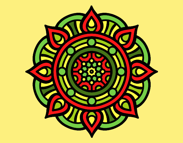 Coloring page Mandala fire points painted byAnitaR