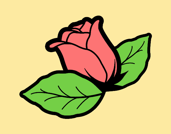 Coloring page Rose with leaves painted byAnitaR