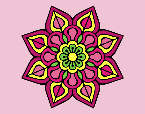 Coloring page Simple flower mandala painted byAnitaR