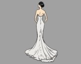 Coloring page Wedding dress with tail painted byANIA2