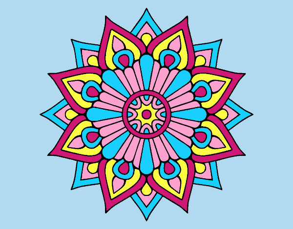 Coloring page A floral flash mandala painted byJessicaB