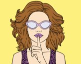 Coloring page Girl with sunglasses painted byLornaAnia