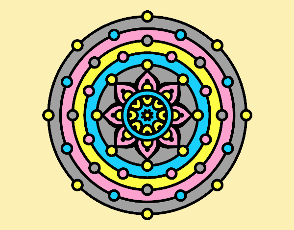 Coloring page Mandala solar system painted byAnitaR