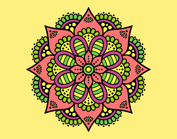 Coloring page Spring flower mandala painted byAnitaR