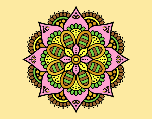 Coloring page Spring flower mandala painted byJessicaB