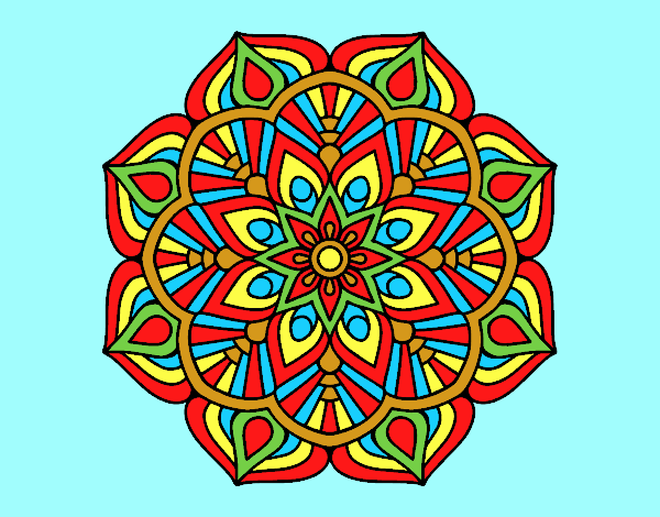 Coloring page A mandala oriental flower	 painted byJessicaB