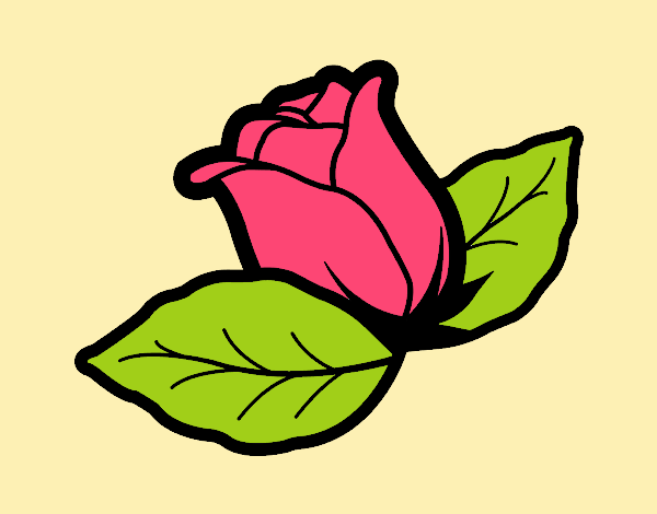 Coloring page Rose with leaves painted byAnitaR