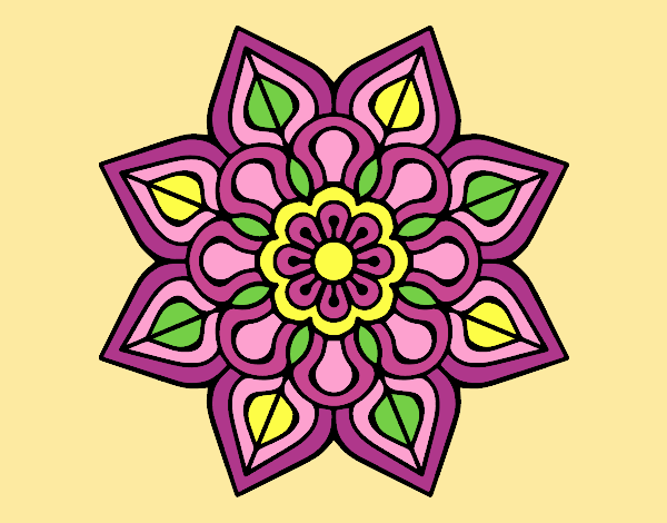 Coloring page Simple flower mandala painted byJessicaB