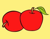Coloring page Two apples painted byJessicaB