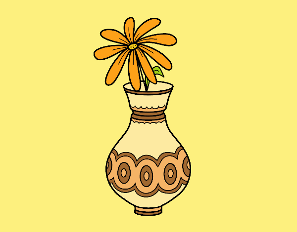 Coloring page A flower in a vase painted byAnitaR