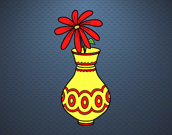Coloring page A flower in a vase painted byAnitaR