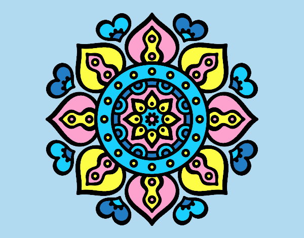Coloring page Mandala arabic hearts painted byAnitaR
