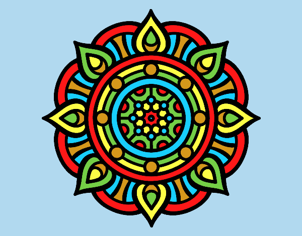 Coloring page Mandala fire points painted byJessicaB