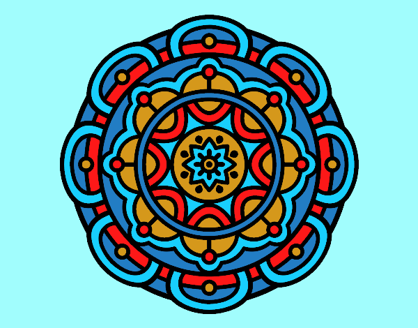Coloring page Mandala for mental relaxation painted byJessicaB